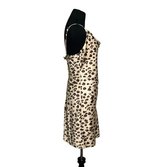 Love Tree cream brown animal print sleeveless slip mini dress size M - Picture 6 of 11